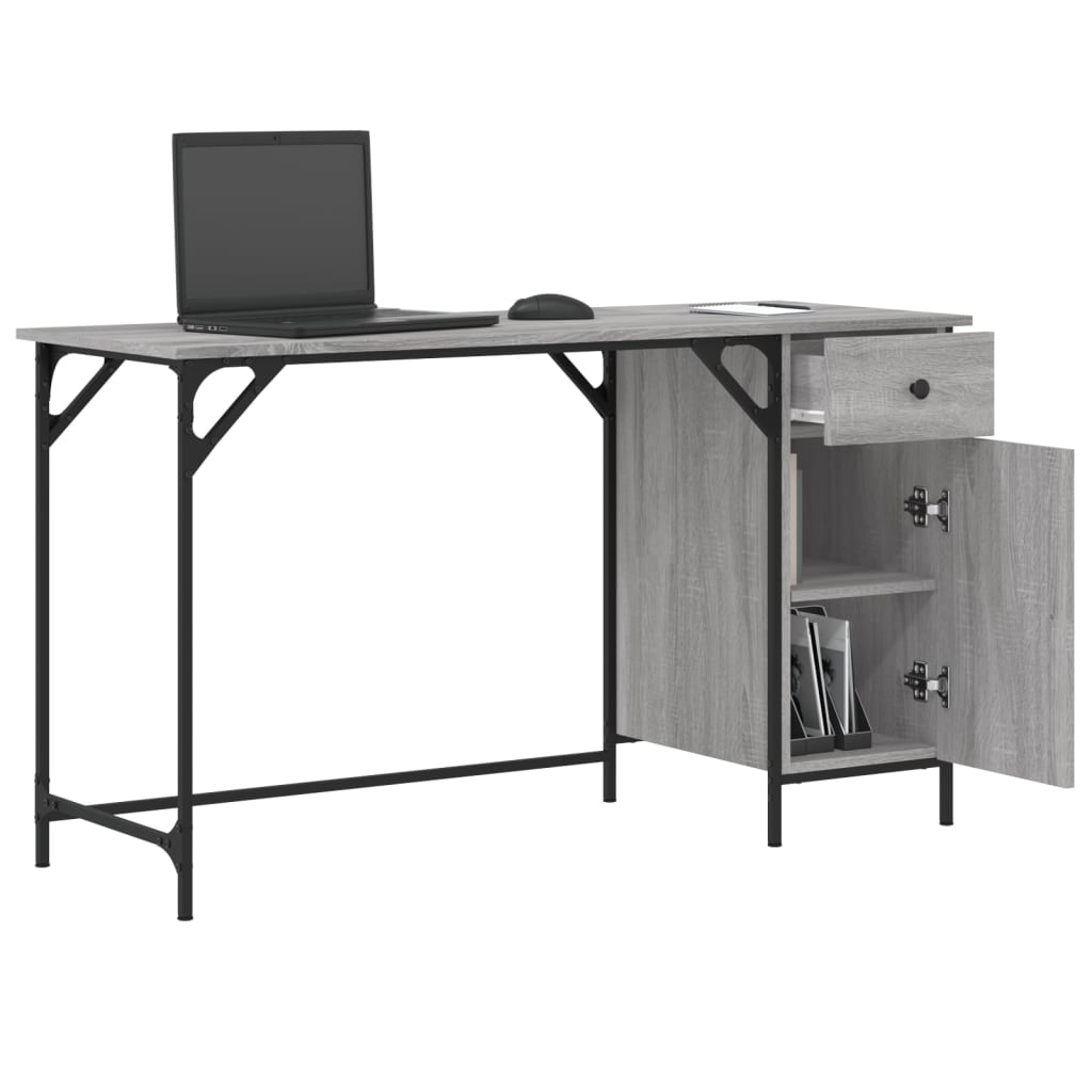 Γραφείο Υπολογιστή Γκρι Sonoma 131x48x75 εκ. Επεξεργασμένο Ξύλο