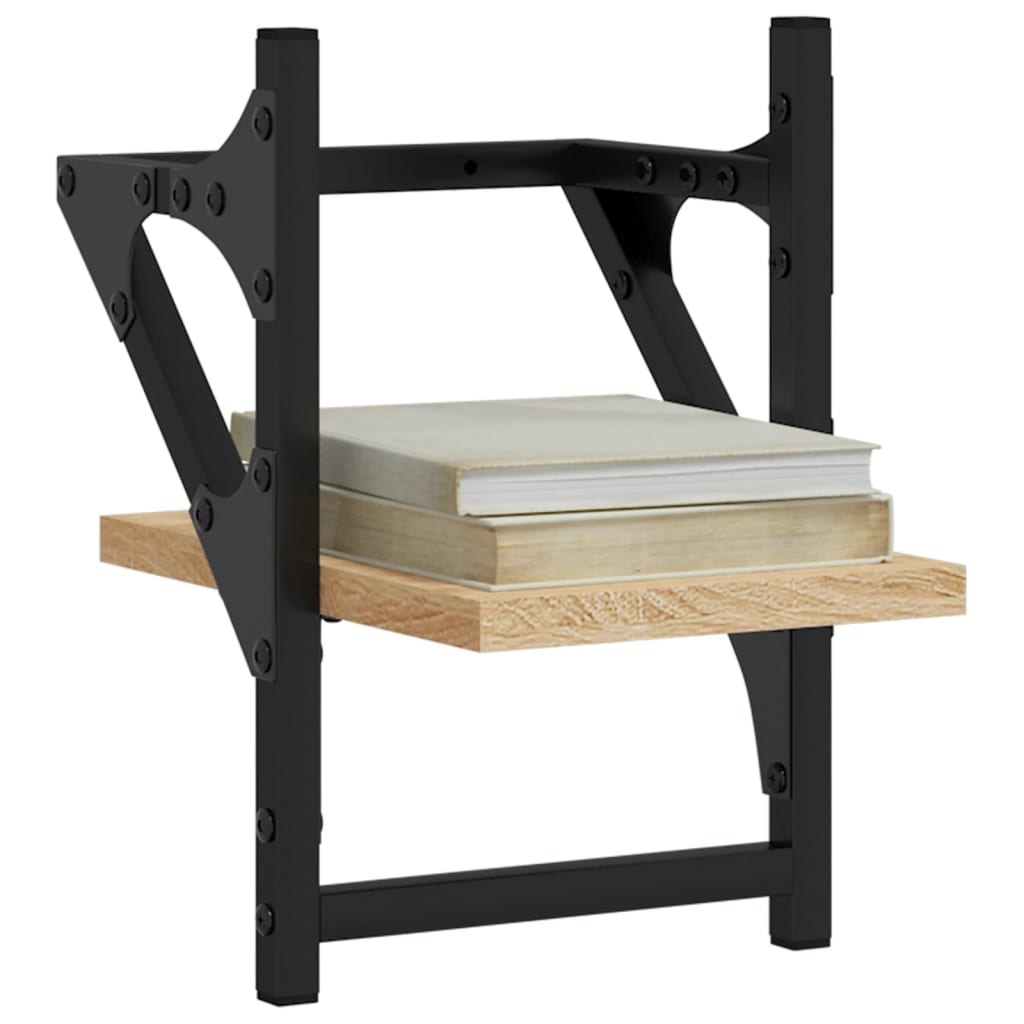 Ράφια Τοίχου με Μπάρα 2 τεμ. Sonoma Δρυς 20 x 25 x 30 εκ. - Pakobazaar