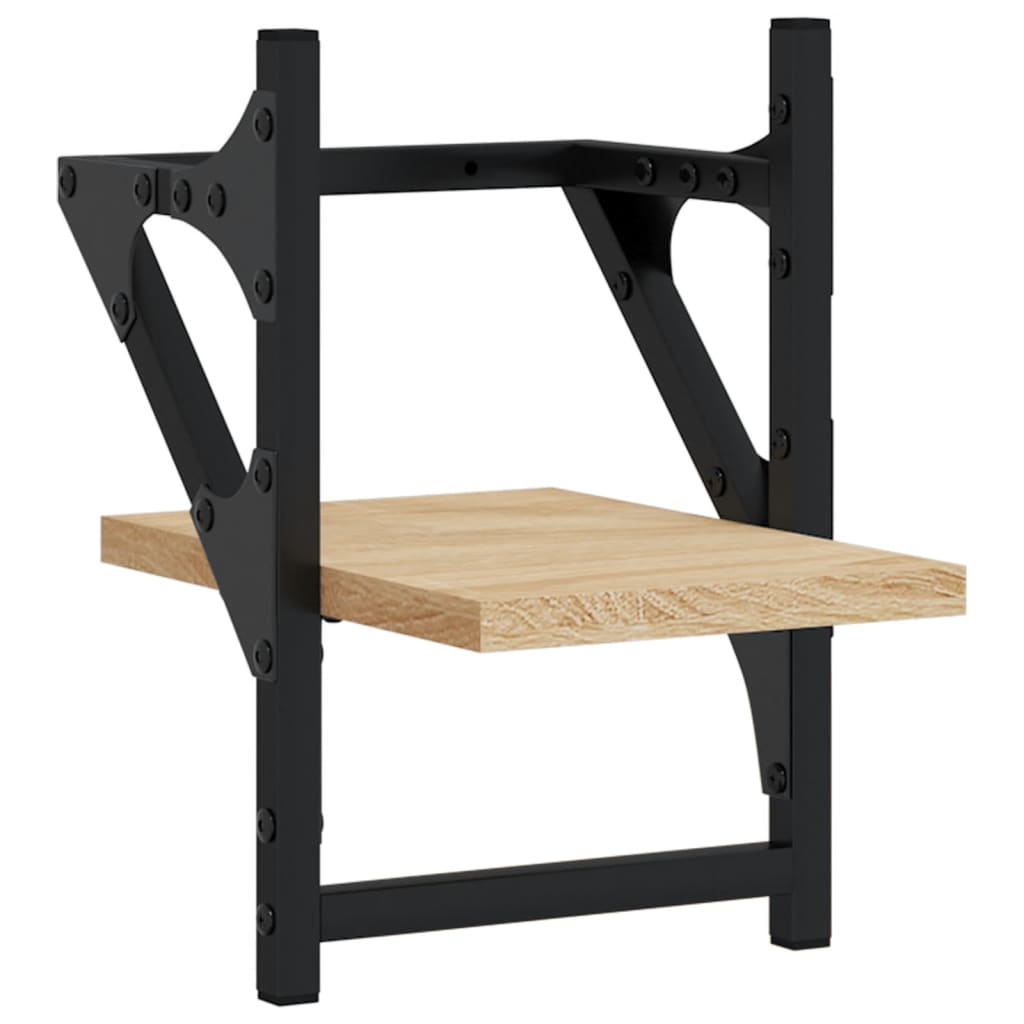 Ράφια Τοίχου με Μπάρα 2 τεμ. Sonoma Δρυς 20 x 25 x 30 εκ. - Pakobazaar