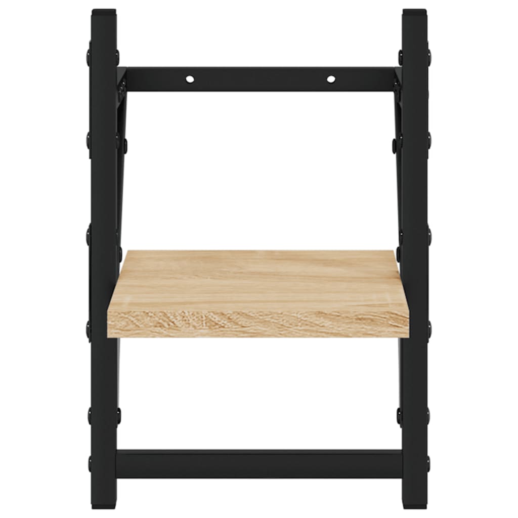 Ράφια Τοίχου με Μπάρα 2 τεμ. Sonoma Δρυς 20 x 25 x 30 εκ. - Pakobazaar