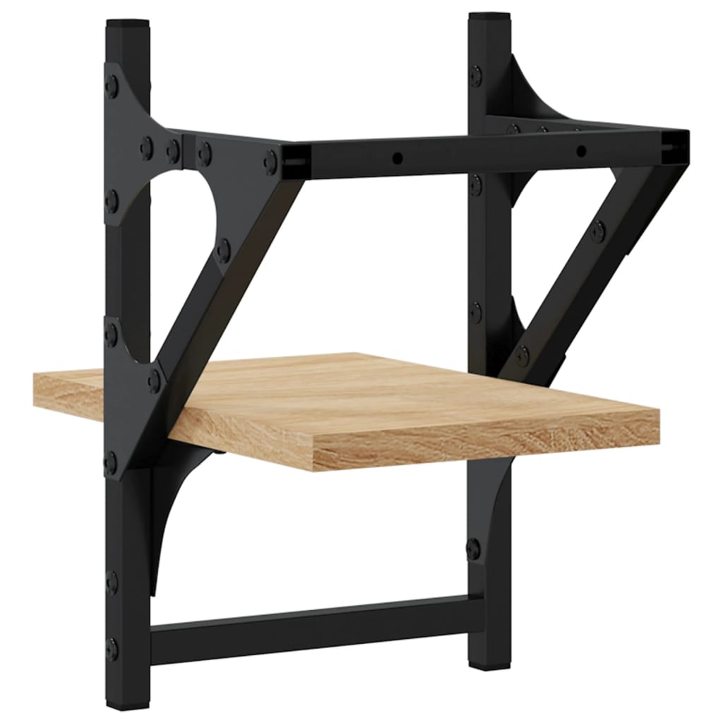 Ράφια Τοίχου με Μπάρα 2 τεμ. Sonoma Δρυς 20 x 25 x 30 εκ. - Pakobazaar