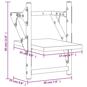 Ράφια Τοίχου με Μπάρα 2 τεμ. Sonoma Δρυς 20 x 25 x 30 εκ.