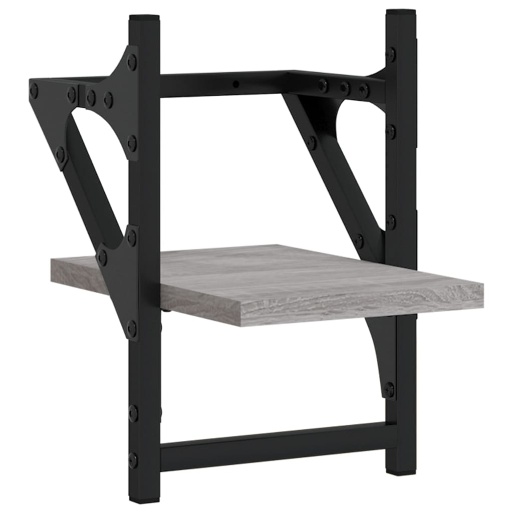 Ράφια Τοίχου με Μπάρα 2 τεμ. Γκρι Sonoma 20x25x30 εκ.