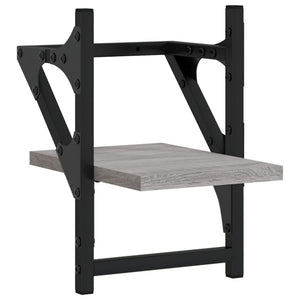 Ράφια Τοίχου με Μπάρα 2 τεμ. Γκρι Sonoma 20x25x30 εκ.
