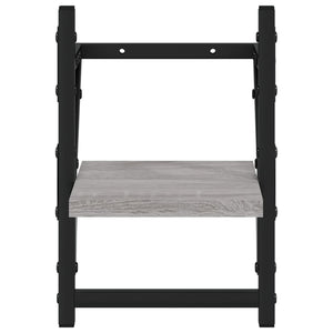 Ράφια Τοίχου με Μπάρα 2 τεμ. Γκρι Sonoma 20x25x30 εκ.