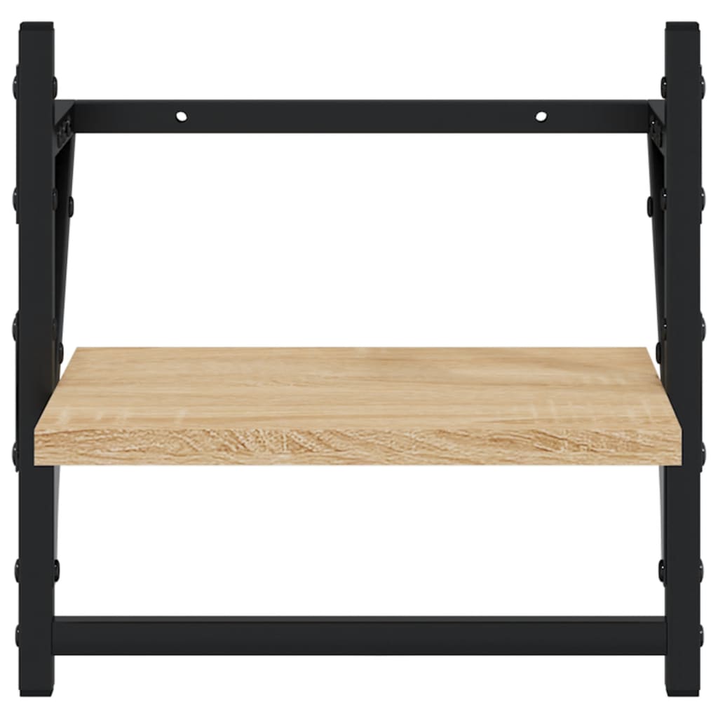 Ράφια Τοίχου με Μπάρα 2 τεμ. Sonoma Δρυς 30x25x30 εκ.