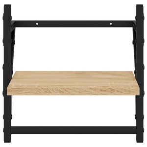 Ράφια Τοίχου με Μπάρα 2 τεμ. Sonoma Δρυς 30x25x30 εκ.