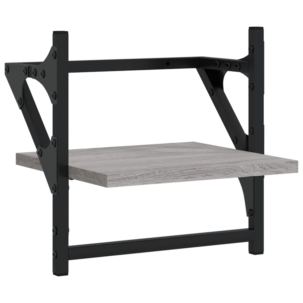 Ράφια Τοίχου με Μπάρα 2 τεμ. Γκρι Sonoma 30x25x30 εκ.