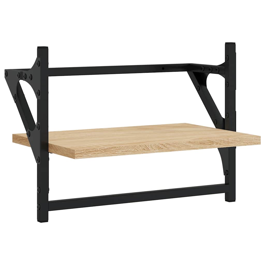 Ράφια Τοίχου με Μπάρα 2 τεμ. Sonoma Δρυς 40 x 25 x 30 εκ.