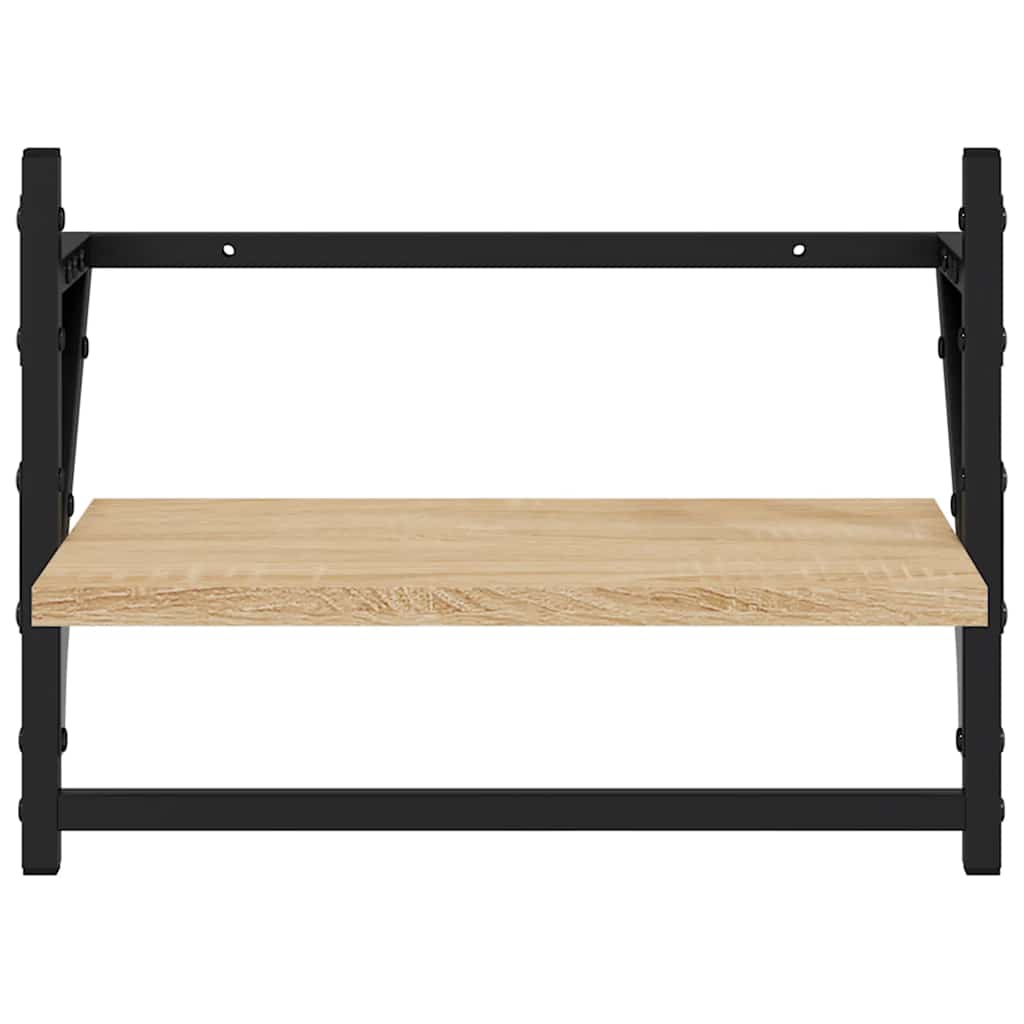 Ράφια Τοίχου με Μπάρα 2 τεμ. Sonoma Δρυς 40 x 25 x 30 εκ.
