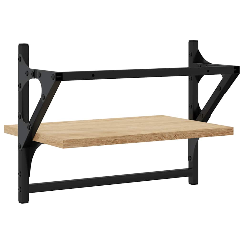 Ράφια Τοίχου με Μπάρα 2 τεμ. Sonoma Δρυς 40 x 25 x 30 εκ.