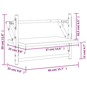 Ράφια Τοίχου με Μπάρα 2 τεμ. Sonoma Δρυς 40 x 25 x 30 εκ.