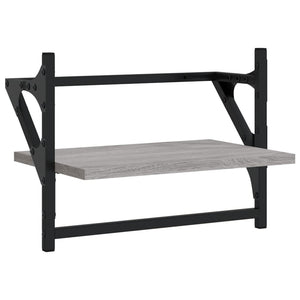 Ράφια Τοίχου με Μπάρα 2 τεμ. Γκρι Sonoma 40x25x30 εκ.