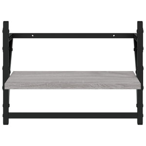 Ράφια Τοίχου με Μπάρα 2 τεμ. Γκρι Sonoma 40x25x30 εκ.