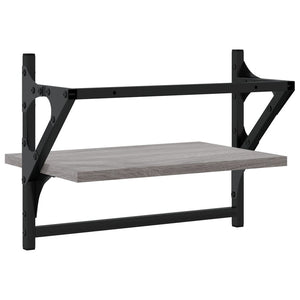 Ράφια Τοίχου με Μπάρα 2 τεμ. Γκρι Sonoma 40x25x30 εκ.
