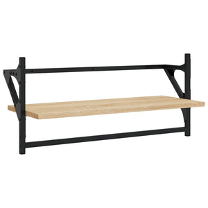 Ράφια Τοίχου με Μπάρα 2 τεμ. Sonoma Δρυς 65 x 25 x 30 εκ.