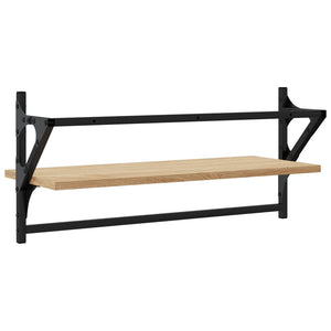 Ράφια Τοίχου με Μπάρα 2 τεμ. Sonoma Δρυς 65 x 25 x 30 εκ.