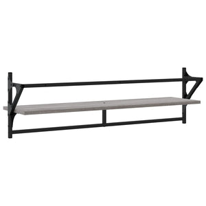 Ράφια Τοίχου με Μπάρα 2 τεμ. Γκρι Sonoma 100x25x30 εκ.