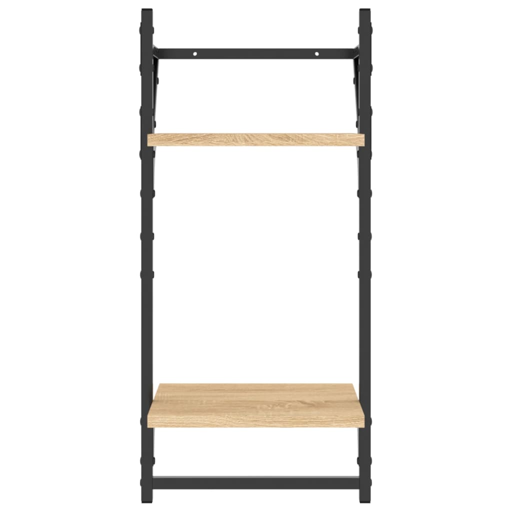 Ράφια Τοίχου Σετ 6 τεμ. με Μπάρες Sonoma Δρυς από Επεξεργ. ξύλο - Pakobazaar