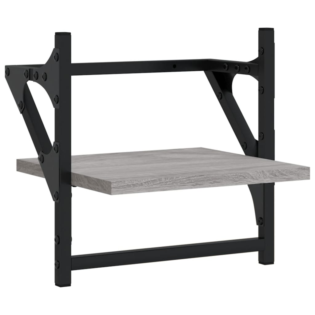 Ράφια Τοίχου Σετ 6 τεμ. με Μπάρες Γκρι Sonoma Επεξ. ξύλο