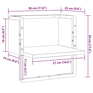 Ράφι Τοίχου με Μπάρα Sonoma Δρυς 30 x 25 x 30 εκ. - Pakobazaar