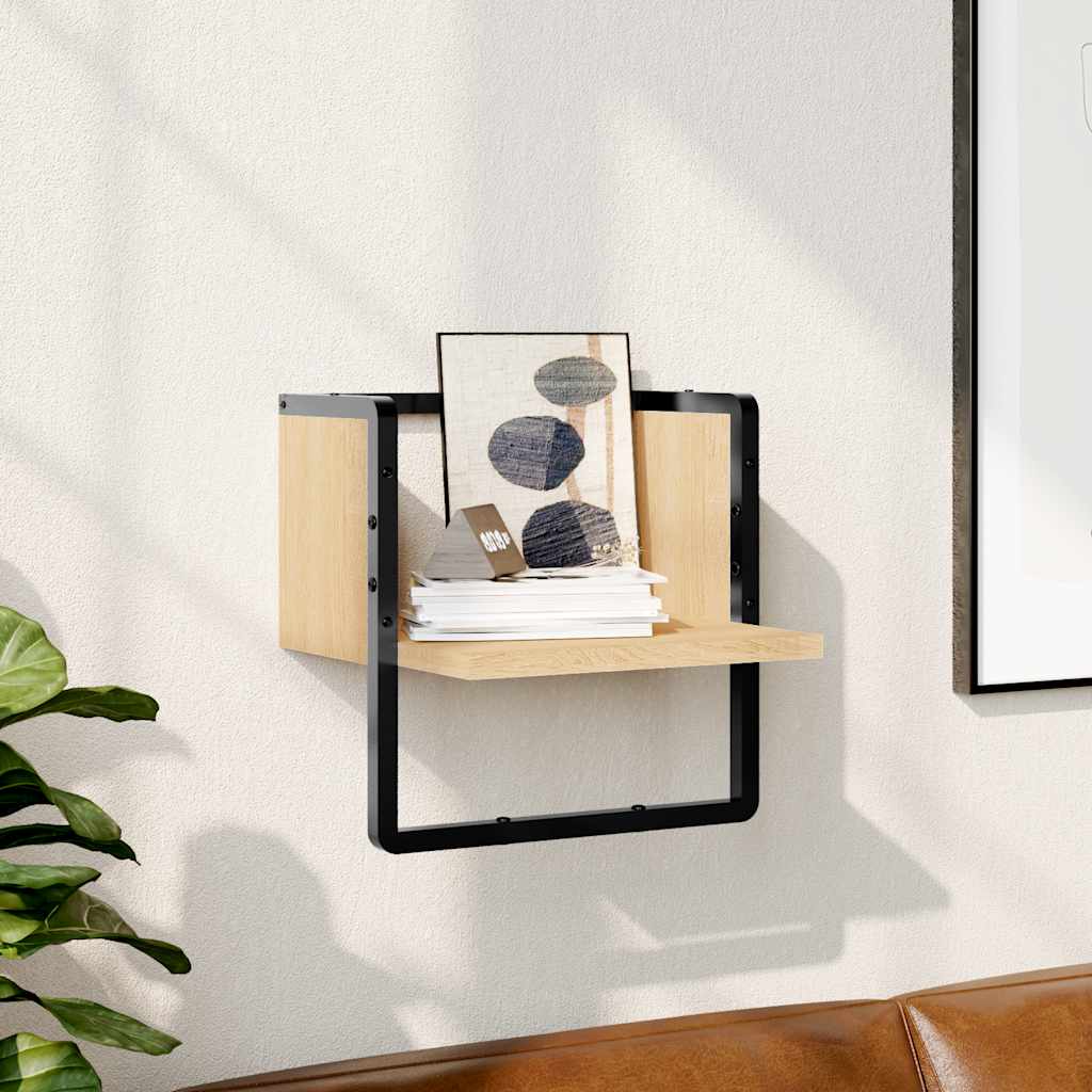 Ράφι Τοίχου με Μπάρα Sonoma Δρυς 30 x 25 x 30 εκ. - Pakobazaar