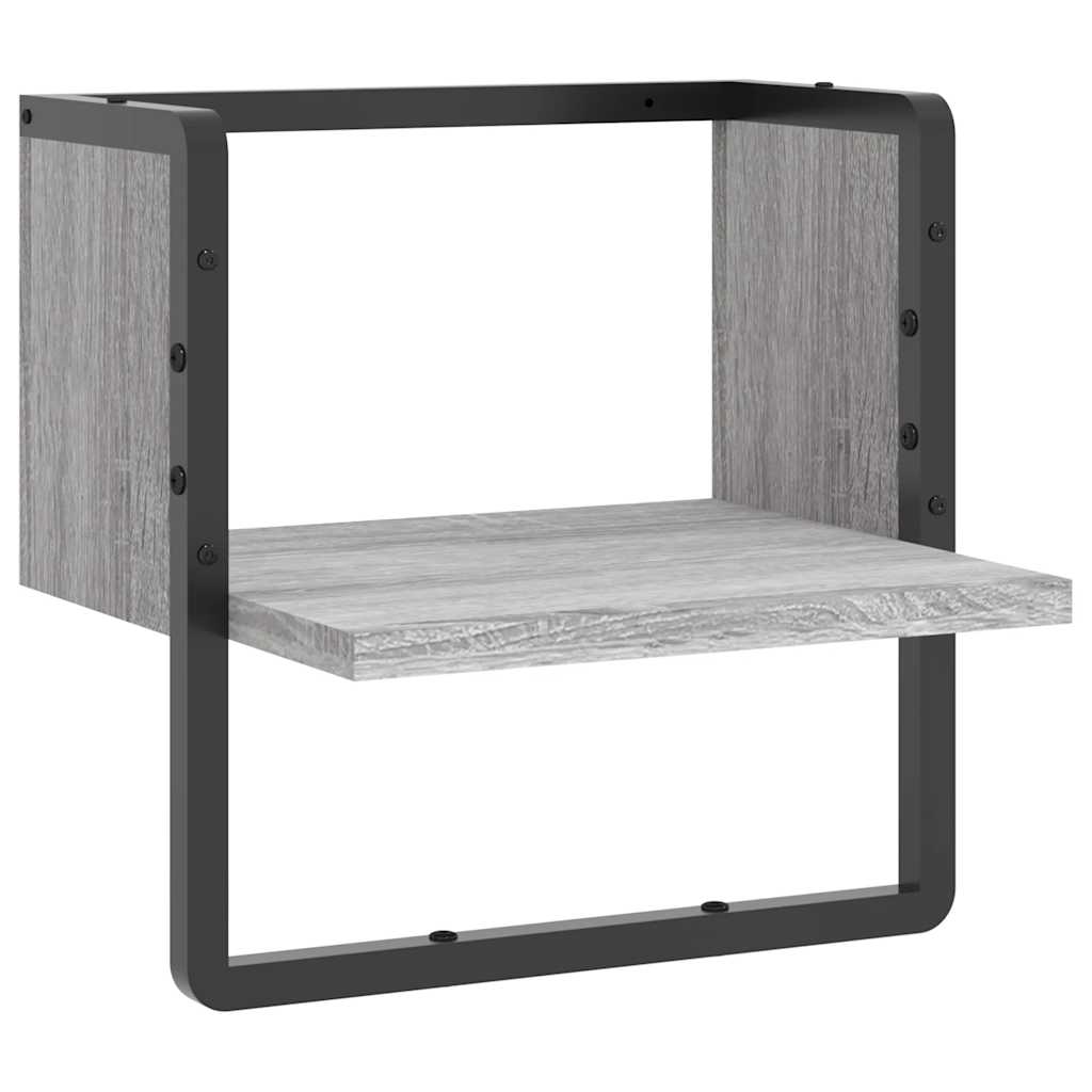 Ράφι Τοίχου με Μπάρα Γκρι Sonoma 30 x 25 x 30 εκ.