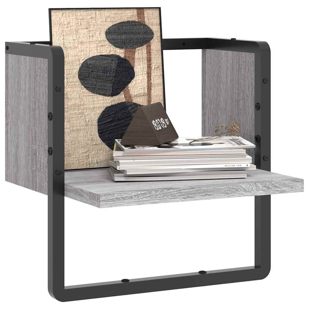 Ράφι Τοίχου με Μπάρα Γκρι Sonoma 30 x 25 x 30 εκ.