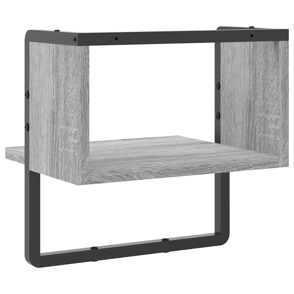 Ράφι Τοίχου με Μπάρα Γκρι Sonoma 30 x 25 x 30 εκ.