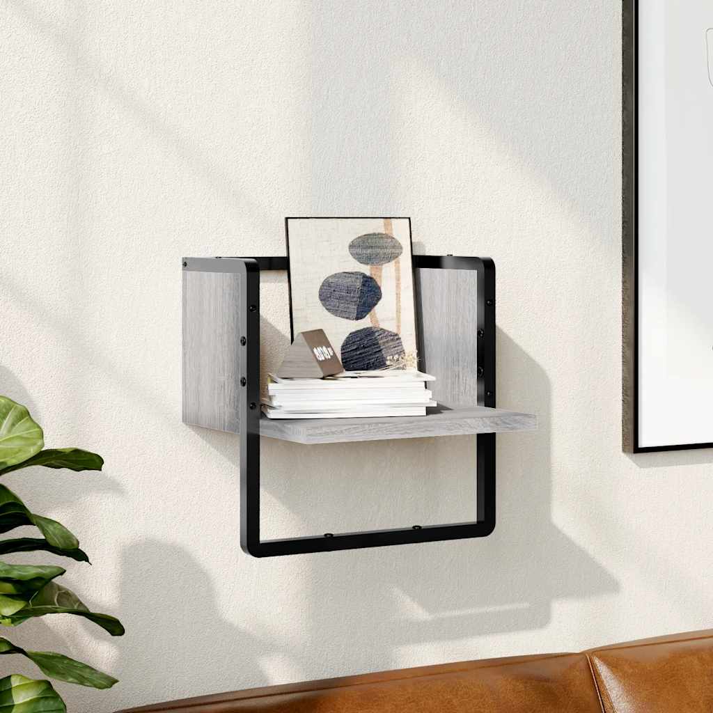 Ράφι Τοίχου με Μπάρα Γκρι Sonoma 30 x 25 x 30 εκ.