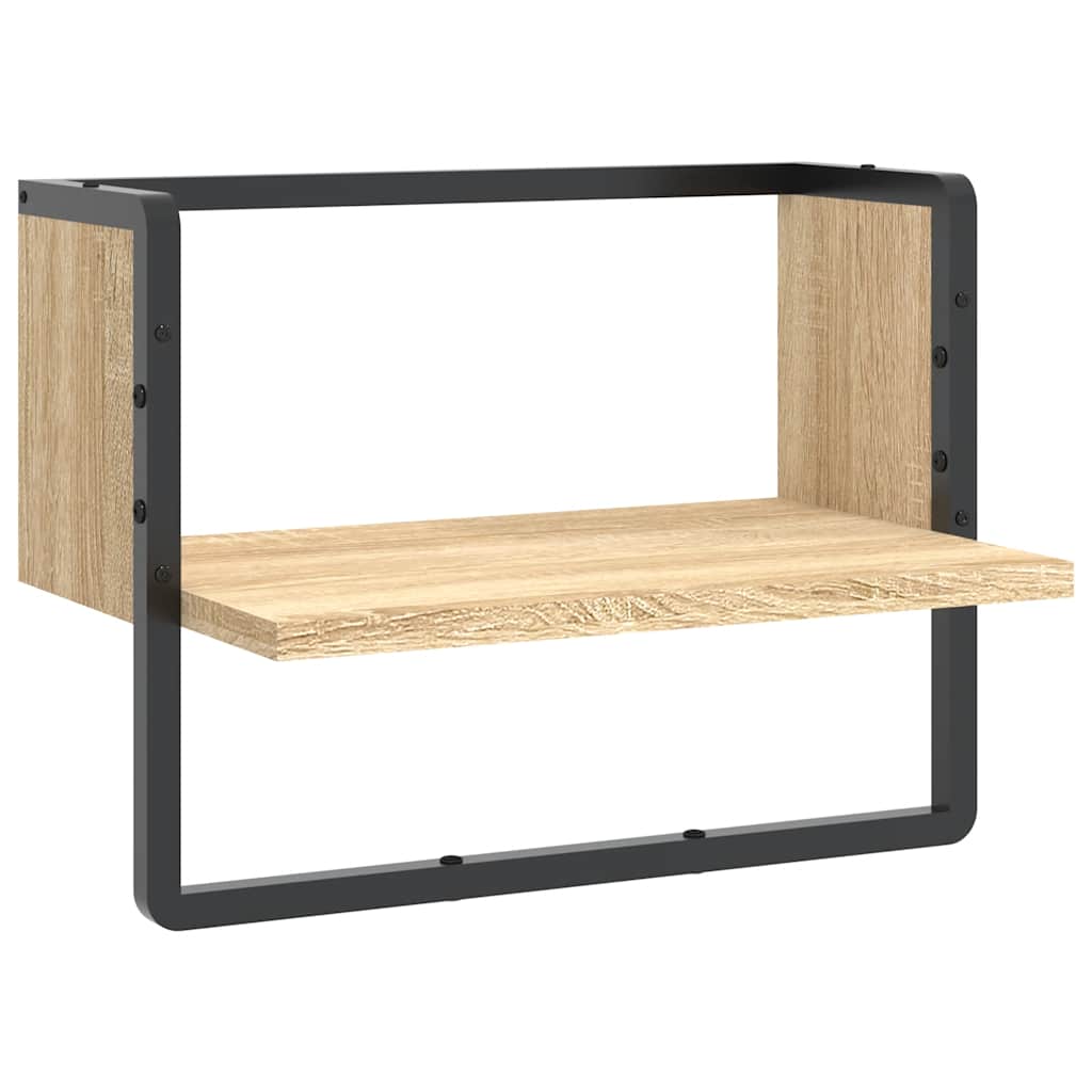 Ράφι Τοίχου με Μπάρα Sonoma Δρυς 40 x 25 x 30 εκ.