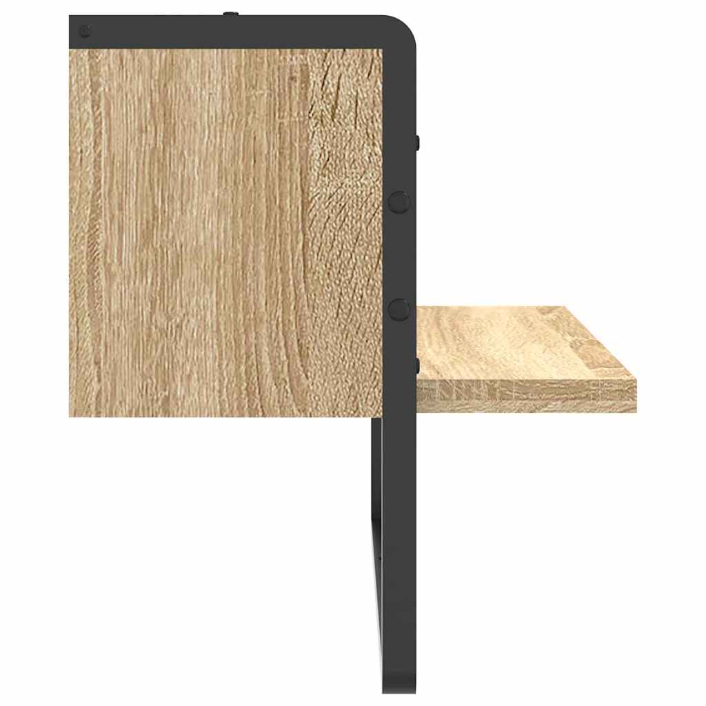 Ράφι Τοίχου με Μπάρα Sonoma Δρυς 40 x 25 x 30 εκ.