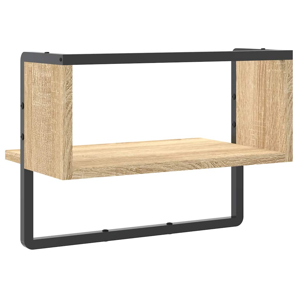 Ράφι Τοίχου με Μπάρα Sonoma Δρυς 40 x 25 x 30 εκ.