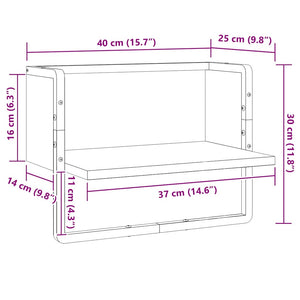 Ράφι Τοίχου με Μπάρα Sonoma Δρυς 40 x 25 x 30 εκ.
