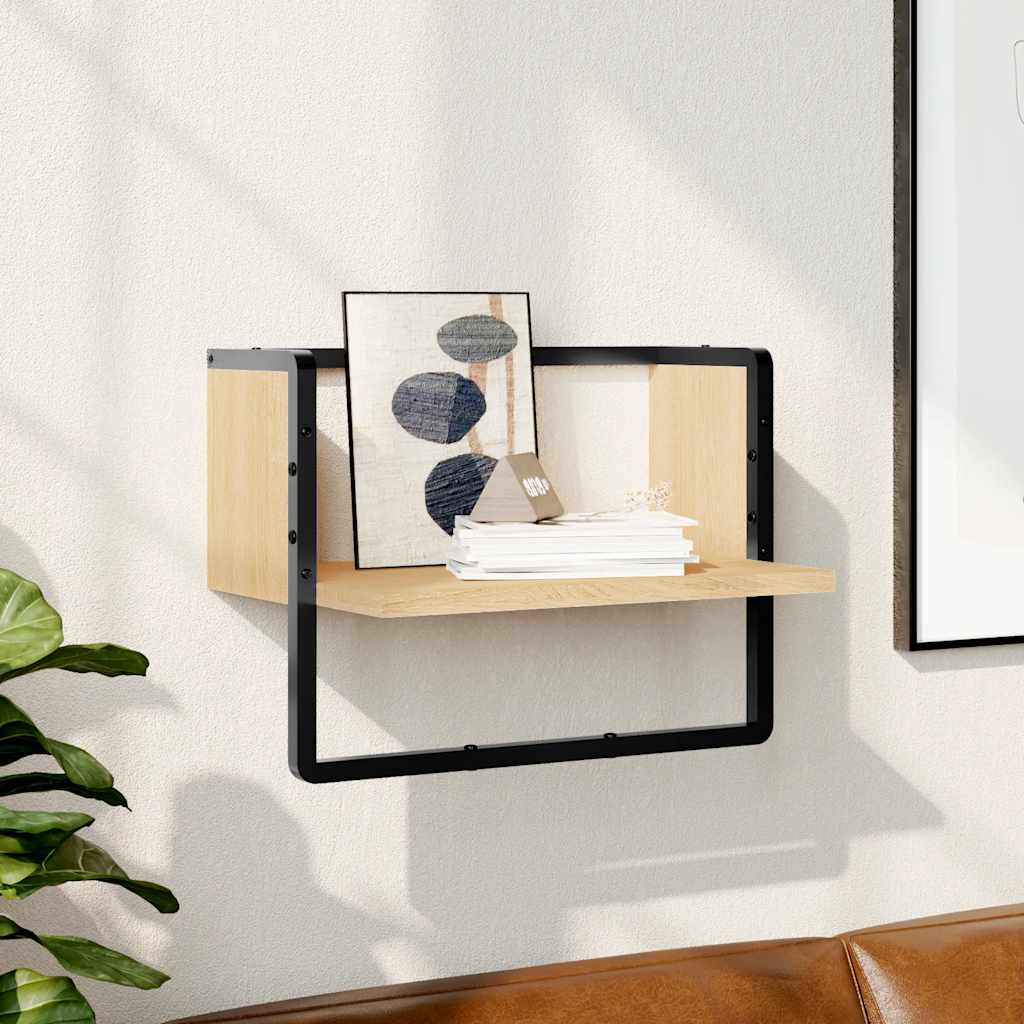 Ράφι Τοίχου με Μπάρα Sonoma Δρυς 40 x 25 x 30 εκ.