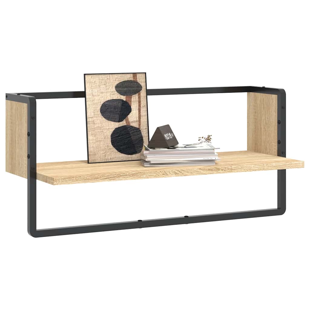 Ράφι Τοίχου με Μπάρα Sonoma Δρυς 65x25x30 εκ. - Pakobazaar