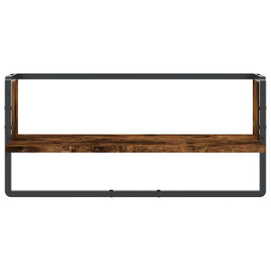 Ράφι Τοίχου με Μπάρα Καπνιστή Δρυς 65x25x30 εκ. - Pakobazaar