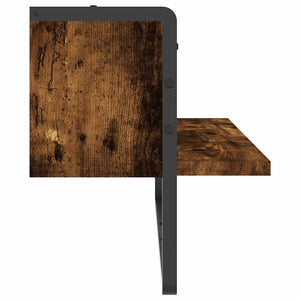 Ράφι Τοίχου με Μπάρα Καπνιστή Δρυς 65x25x30 εκ. - Pakobazaar