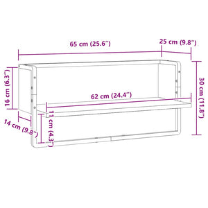 Ράφι Τοίχου με Μπάρα Καπνιστή Δρυς 65x25x30 εκ. - Pakobazaar