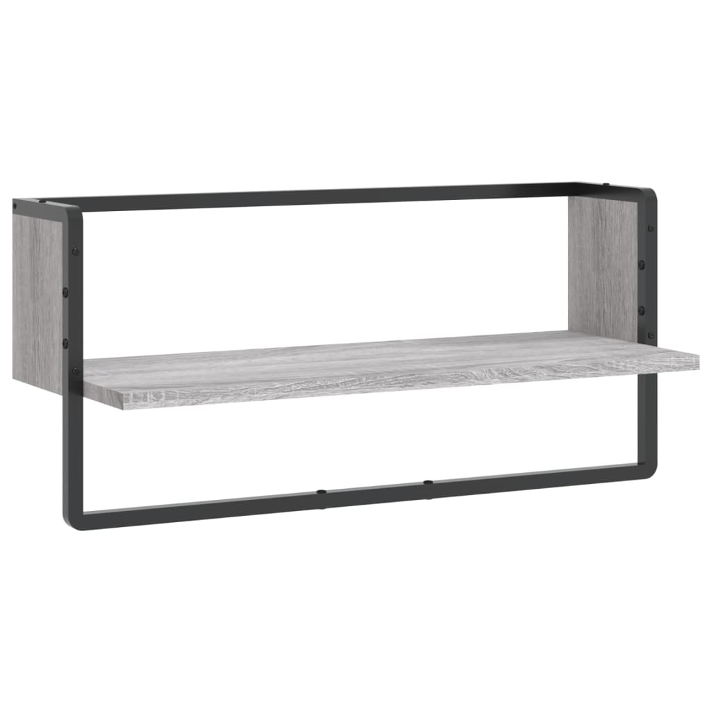 Ράφι Τοίχου με Μπάρα Γκρι Sonoma 65x25x30 εκ.