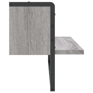 Ράφι Τοίχου με Μπάρα Γκρι Sonoma 65x25x30 εκ.