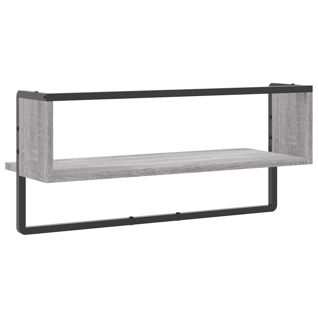 Ράφι Τοίχου με Μπάρα Γκρι Sonoma 65x25x30 εκ.