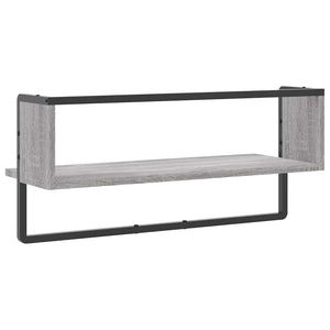 Ράφι Τοίχου με Μπάρα Γκρι Sonoma 65x25x30 εκ.