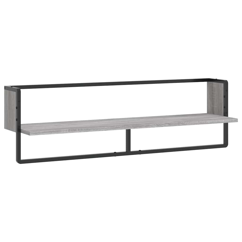 Ράφι Τοίχου με Μπάρα Γκρι Sonoma 100x25x30 εκ.