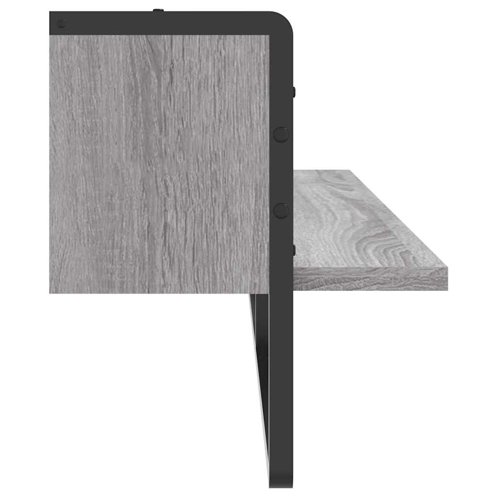 Ράφι Τοίχου με Μπάρα Γκρι Sonoma 100x25x30 εκ.