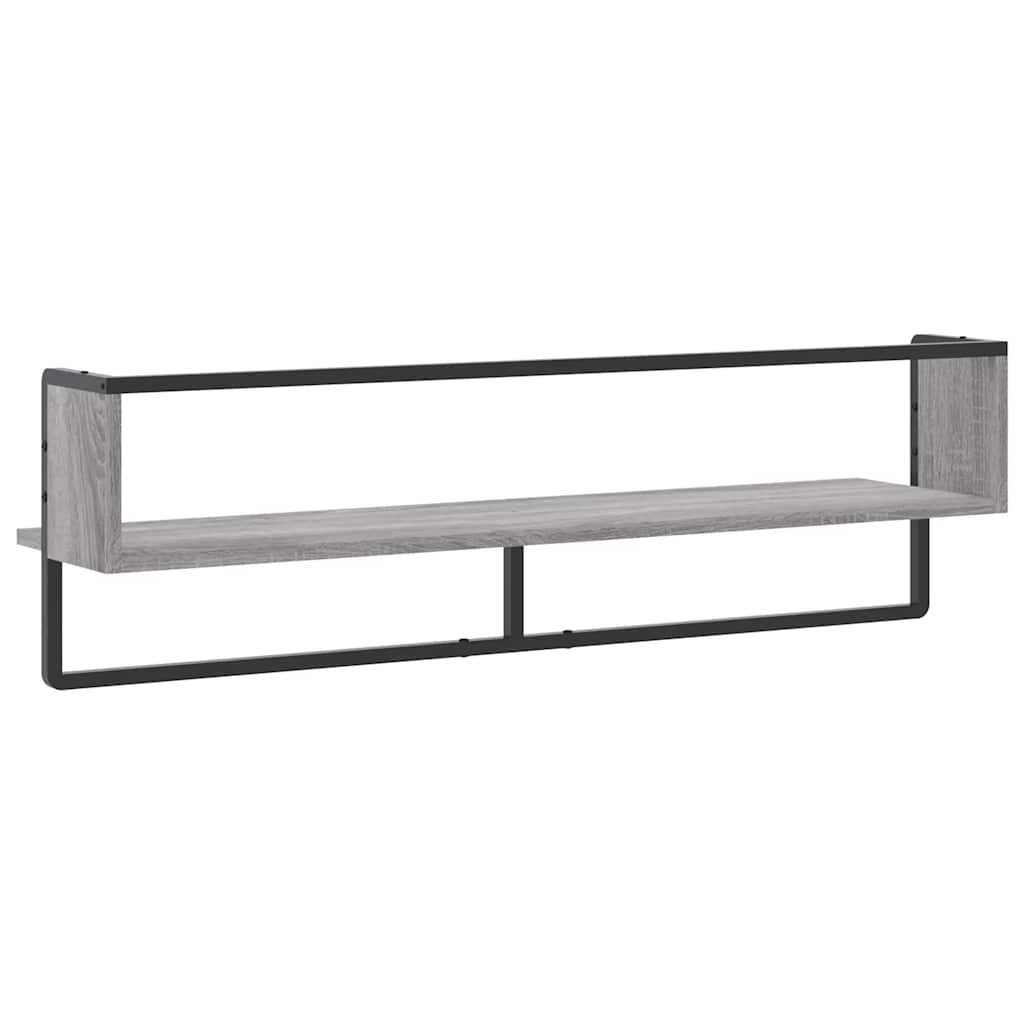 Ράφι Τοίχου με Μπάρα Γκρι Sonoma 100x25x30 εκ.