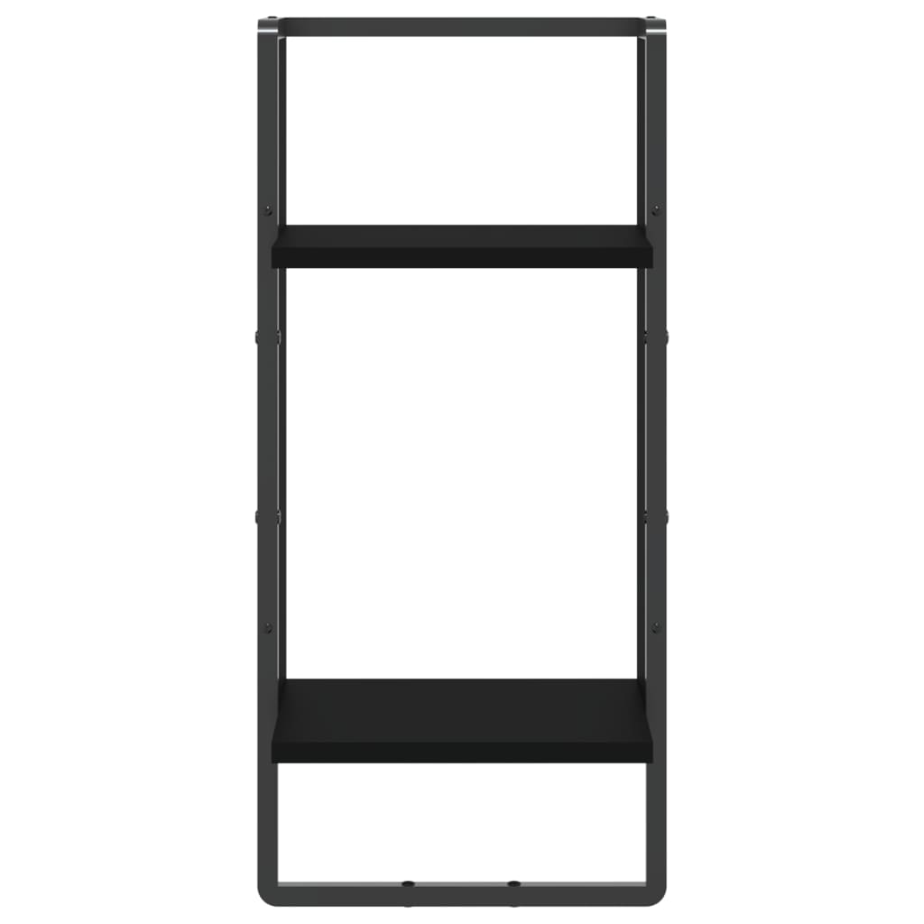 Ράφι Τοίχου με Μπάρα Μαύρο 30 x 25 x 65 εκ.