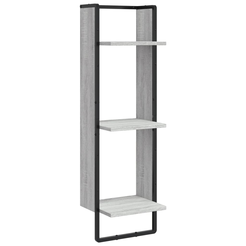 Ραφιέρα Τοίχου με 3 Ράφια Γκρι Sonoma 30x25x100 Επεξεργ. Ξύλο