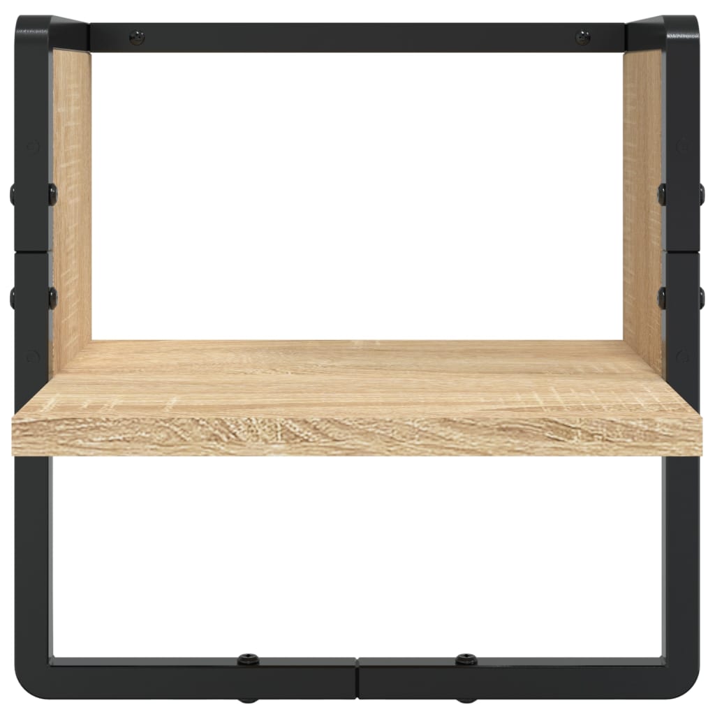 Ράφια Τοίχου Σετ 4 τεμ. με Μπάρες Sonoma Δρυς από Επεξεργ. ξύλο