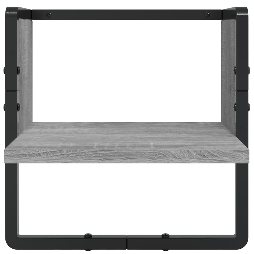 Ράφια Τοίχου Σετ 4 τεμ. με Μπάρες Γκρι Sonoma Επεξ. ξύλο